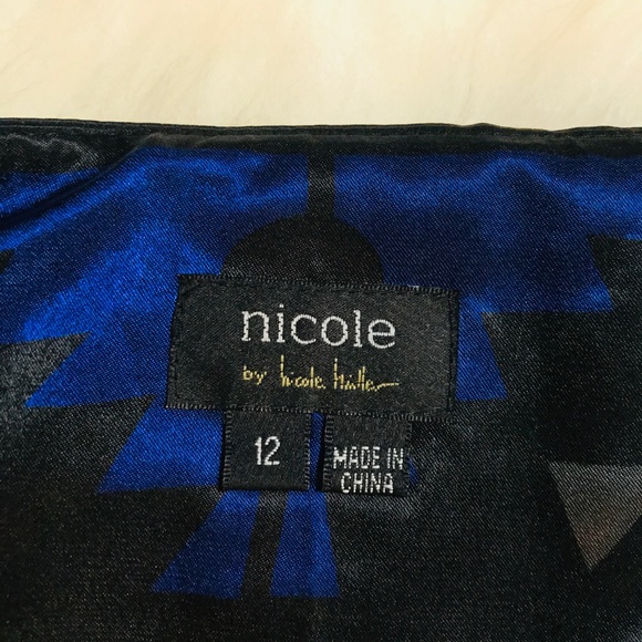 NICOLE MILLER A-Line Swing Satin Party Skirt sz 12 - Picture 6 of 8